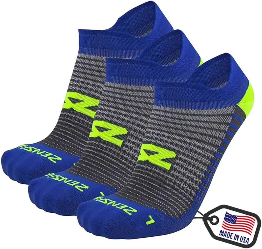 Zensah Featherweight Running Socks - Anti-Blister, Ultra Light, No Show Tab, Sport Socks Men and Women