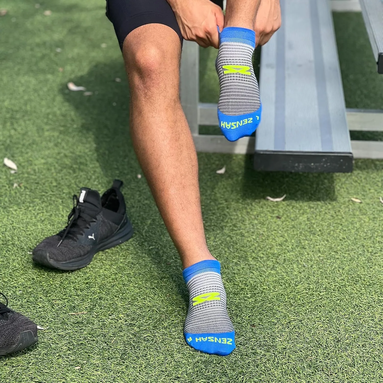 Zensah Featherweight Running Socks - Anti-Blister, Ultra Light, No Show Tab, Sport Socks Men and Women