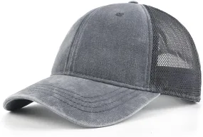 Zylioo XXL Oversize Washed Trucker Cap,Adjustable Mesh Trucker Hats,Soft Crown Running Hat for Big Heads