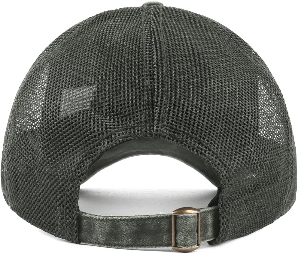 Zylioo XXL Oversize Washed Trucker Cap,Adjustable Mesh Trucker Hats,Soft Crown Running Hat for Big Heads